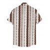 Casual Couple Outfit Geometric Ethnic Print Pocket Off the Shoulder Romper and Shirt Set - Brun S | US 4