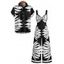 Vacation Couple Outfit Tropical Leaf Silhouette Print Twisted Wide Leg Jumpsuit and Shirt Set - PLANT GREEN S | US 4
