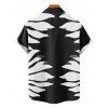 Vacation Couple Outfit Tropical Leaf Silhouette Print Twisted Wide Leg Jumpsuit and Shirt Set - Noir S | US 4