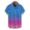 Men's Beach Vacation Shirt Ombre Leopard Print Button Up Hawaiian Shirt - Rose Vif 5XL