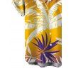 Men's Hawaiian Vacation Shirt Tropical Palm Leaf Print Ombre Button Up Shirt - Brun Doré 5XL