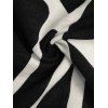 Combinaison de vacances vintage à imprimé géométrique monochrome de feuilles et col en V noué - Noir S | US 4