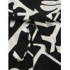 Combinaison de vacances vintage à imprimé géométrique monochrome de feuilles et col en V noué - Noir M | US 6