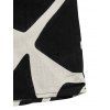 Combinaison de vacances vintage à imprimé géométrique monochrome de feuilles et col en V noué - Noir L | US 8-10