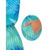Beach Vacation Romper Ombre Tropical Palm Leaf Print Pocket Off the Shoulder Romper - Bleu Toile de Jean XXL | US 14