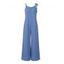 Vacation Jumpsuit Solid Color Tied Shoulder Spaghetti Strap Wide Leg Jumpsuit - Bleu Ciel M | US 6
