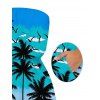 Beach Vacation Romper Ombre Tropical Coconut Tree Seagull Print Pocket Off the Shoulder Romper - Bleu Toile de Jean XXL | US 14