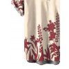 Men's Vintage Vacation Shirt Floral Leaf Silhouette Print Button Up Shirt - Champagne 5XL