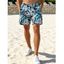 Men's Hawaiian Vacation Beach Shorts Tropical Palm Leaf Print Pocket Drawstring Board Shorts - Rose 5XL