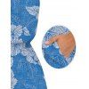 Hawaiian Vacation Romper Hibiscus Floral Leaf Print Pocket Off the Shoulder Romper - Bleu Toile de Jean XL | US 12