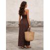 Robe de vacances vintage à pois, dos nu, maxi, style rétro - Brun S | US 4