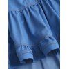 Robe vintage style western cottagecore à volants, robe midi asymétrique à volants - Bleu Toile de Jean XXL | US 14