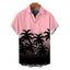 Men's Beach Vacation Shirt Coconut Tree Print Ombre Button Up Shirt - Rose 5XL