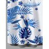 Men's Hawaiian Vacation Shirt Tropical Flower Monstera Leaf Print Button Up Shirt - Bleu Ciel 5XL