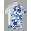 Men's Hawaiian Vacation Shirt Tropical Flower Monstera Leaf Print Button Up Shirt - Bleu Ciel 5XL