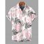 Men's Vacation Shirt Tropical Monstera Leaf Print Button Up Shirt - Orange 5XL
