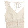 Vacation Dress Solid Color Lace Panel Cut Out Back Tied Spaghetti Strap Maxi Dress - Jaune clair XL | US 12