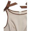 Casual Minimalist Jumpsuit Colorblock Tied Shoulder Wide Leg Jumpsuit - Abricot XL | US 12
