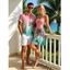 Vacation Couple Outfit Ombre Coconut Tree Print Ruched Bust Dress and Shirt Shorts Set - violet lilas S | US 4