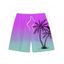 Men's Vacation Beach Shorts Ombre Coconut Tree Pattern Pocket Drawstring Board Shorts - Pourpre XXXXXL | US 20