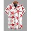 Men's Beach Vacation Shirt Starfish Print Marine Life Button Up Shirt - Rouge 5XL