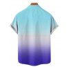 Men's Vacation Shirt for Beach Ombre Coconut Tree Print Button Up Shirt - Bleu clair 5XL