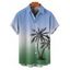 Men's Vacation Shirt for Beach Ombre Coconut Tree Print Button Up Shirt - Bleu clair 5XL