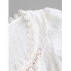 Vintage Mini Dress Irregular Hem Hollow Out Scalloped Dress - Blanc M | US 6