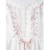 Vintage Mini Dress Irregular Hem Hollow Out Scalloped Dress - Blanc M | US 6