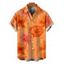 Men's Hawaiian Vacation Shirt Ombre Watercolor Hibiscus Floral Pattern Button Up Shirt - Orange 5XL