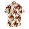 Men's Hawaiian Vacation Shirt Allover Tropical Ombre Leaf Print Button Up Beach Shirt - Blanc 5XL