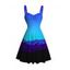 Vacation Beach Dress Tropical Ombre Coconut Tree Silhouette Print Ruched Bust Mini Dress - multicolor A XXXXXL | US 20