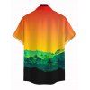 Men's Vacation Shirt for Beach Tropical Ombre Coconut Tree Silhouette Print Button Up Shirt - multicolor A 5XL