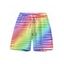 Men's Vacation Beach Shorts Rainbow Striped Print Pocket Drawstring Board Shorts - multicolor A 5XL