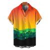 Vacation Hawaiian Couple Outfit Tropical Ombre Coconut Tree Silhouette Print Ruched Dress and Shirt Drawstring Shorts Set - multicolor A S | US 4