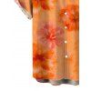 Hawaiian Vacation Couple Outfit Ombre Watercolor Hibiscus Floral Pattern Ruched Bust Mini Dress and Shirt Set - Orange S | US 4