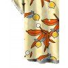 Beach Vacation Couple Outfit Cartoon Lemon Leaf Print Pocket Off the Shoulder Romper and Shirt Drawstring Shorts Set - Jaune S | US 4