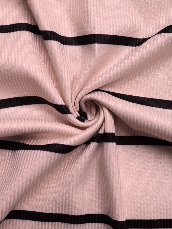 Party Dress Striped Print Flower Decor One Shoulder Bodycon Cocktail Dress - Rose XL | US 10