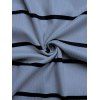 Party Dress Striped Print Flower Decor One Shoulder Bodycon Cocktail Dress - Bleu gris L | US 8