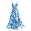 Hawaiian Vacation Dress Allover Tropical Floral Leaf Print Lace Hollow Out Slit Dress - Rose Vif S | US 4