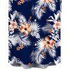 Men's Hawaiian Vacation Shirt Hibiscus Floral Tropical Leaf Print Button Up Shirt - Bleu de Minuit S