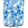 Men's Hawaiian Vacation Shirt Allover Tropical Floral Leaf Print Button Up Shirt - Bleu clair 5XL