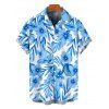 Men's Hawaiian Vacation Shirt Allover Tropical Floral Leaf Print Button Up Shirt - Bleu clair 5XL