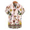 Men's Vacation Shirt Vintage Sun Butterfly Mushroom Cartoon Print Button Up Shirt - Rose S