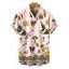 Men's Vacation Shirt Vintage Sun Butterfly Mushroom Cartoon Print Button Up Shirt - Rose S