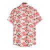 Men's Vintage Vacation Shirt Allover Rose Print Button Up Garden Style Shirt - Rose S