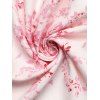 Vacation Dress Watercolor Rose Floral Print Ruffle Tied Cut Out Empire Waist Dress - Rose S | US 4
