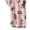 Men's Vacation Shirt Vintage Old School Tattoo Print Button Up Shirt - Rose 5XL