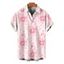 Men's Vacation Shirt Watercolor Rose Floral Print Button Up Shirt - Rose S