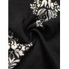 Bohemian Vacation Dress Contrast Color Baroque Damask Print Spaghetti Strap Maxi Dress - Noir S | US 4